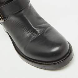 Valentino Black Leather Rockstud Ankle Length Boots Size 38
