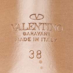 Pre Owned Valentino Pink Patent Leather Escape V logo Slingback Pumps Size 38