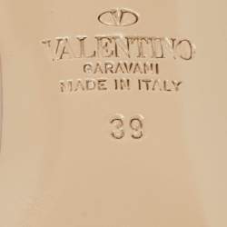 Pre Owned Valentino Dusty Pink Leather Rockstud Slingback Pumps Size 39