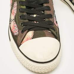 Valentino Multicolor Leather and Canvas Camubutterfly Lace Up Sneakers Size 40