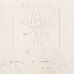 Valentino White Woven Leather The Rope Flat Sandals Size 37