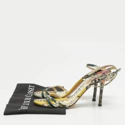 Pre Owned Valentino Multicolor Leather Ankle Strap Sandals Size 38.5
