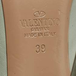 Valentino Mint Green Leather Rockstud Ankle Strap Pumps Size 39