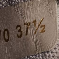 Valentino Silver Knit Fabric and Leather Crystal Embellished High Top Sneakers Size 37.5