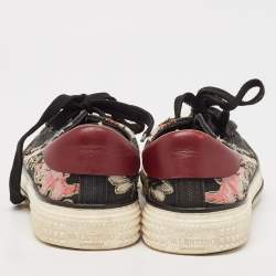 Valentino Multicolor Leather and Canvas Camubutterfly Lace Up Sneakers Size 36