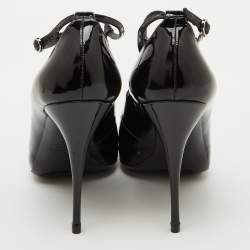 Valentino Black Patent Leather Mary Jane Peep Toe Pumps Size 39