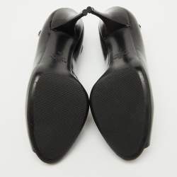 Valentino Black Patent Leather Mary Jane Peep Toe Pumps Size 39