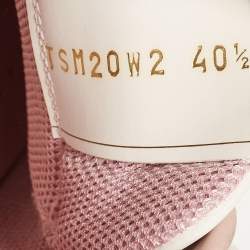 Valentino White Perforated Leather Backnet Rockstud Low Top Sneakers Size 40.5