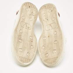 Valentino White Perforated Leather Backnet Rockstud Low Top Sneakers Size 40.5