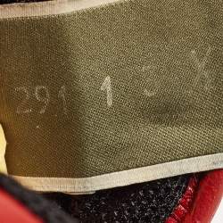 Valentino Red Lace and Suede Rockrunner Lace Up Sneakers Size 37.5