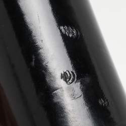 Pre Owned Valentino Black Leather VLogo Club Block Heel Pumps Size 37