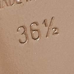 Pre Owned Valentino Black/Beige Patent Leather and Leather Bow Peep Toe Slingback Pumps Size 36.5