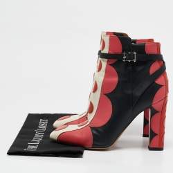 Pre Owned Valentino Multicolor Leather Polka Dot Ankle Boots Size 40