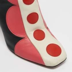 Pre Owned Valentino Multicolor Leather Polka Dot Ankle Boots Size 40
