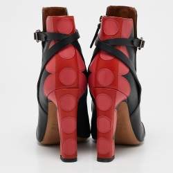 Pre Owned Valentino Multicolor Leather Polka Dot Ankle Boots Size 40