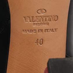 Pre Owned Valentino Multicolor Leather Polka Dot Ankle Boots Size 40