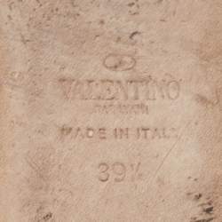 Pre Owned Valentino Green Leather Crystal Embellished Rockstud Ballet Flats Size 39.5