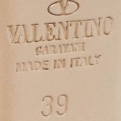 Pre Owned Valentino Black Suede Rose Peep Toe Pumps Size 39