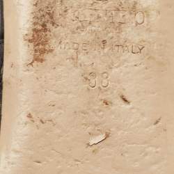 Pre Owned Valentino Black Leather Rockstud Ankle Strap Flat Sandals Size 38