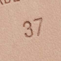 Pre Owned Valentino Rose Gold/Pink Leather Rockstud Ballet Flats Size 37