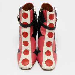 Valentino Multicolor Leather Polka Dot Ankle Boots Size 37