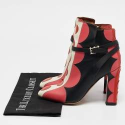 Valentino Multicolor Leather Polka Dot Ankle Boots Size 37