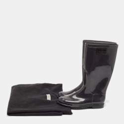 Valentino Grey Rubber Lace Print Rain Boots Size 37