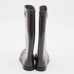 Valentino Grey Rubber Lace Print Rain Boots Size 37