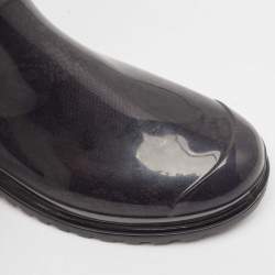 Valentino Grey Rubber Lace Print Rain Boots Size 37
