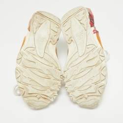 Valentino x Undercover White Leather Chain Rose Print Bounce Sneakers Size 36