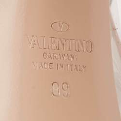 Pre Owned Valentino Beige/Transparent PVC and Leather Platform Pumps Size 39