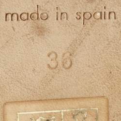 Pre Owned Valentino Pink Leather And Multicolor Chevron Wedge Ankle Strap Sandals Size 36