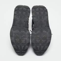 Pre Owned Valentino Black Lace and Suede Lacerunner Low Top Sneakers Size 40