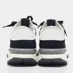 Pre Owned Valentino Black Lace and Suede Lacerunner Low Top Sneakers Size 40