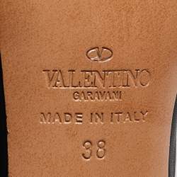 Pre Owned Valentino Multicolor Leather Carmen Square-Toe Ankle Strap Pumps Size 38