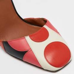 Pre Owned Valentino Multicolor Leather Carmen Square-Toe Ankle Strap Pumps Size 38