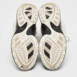 Pre Owned Valentino Black Leather and Shearling VLogo High Top Sneakers Size 39