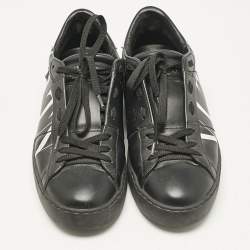 Valentino Black/White Leather VLTN Rockstud Low Top Sneakers Size 38.5