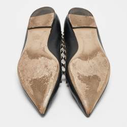 Valentino Black Leather Rockstud Ballet Flats Size 39