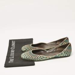Valentino Multicolor Leather and Lurex Fabric Ballet Flats Size 38
