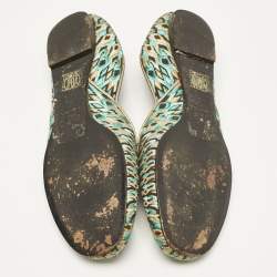 Valentino Multicolor Leather and Lurex Fabric Ballet Flats Size 38
