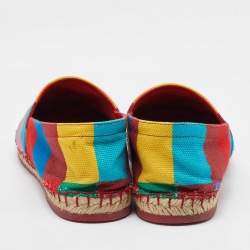 Valentino Multicolor Chevron Print Canvas Espadrille Loafers Size 39