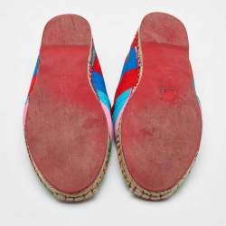 Valentino Multicolor Chevron Print Canvas Espadrille Loafers Size 39