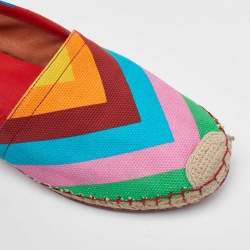 Valentino Multicolor Chevron Print Canvas Espadrille Loafers Size 39
