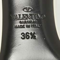 Pre Owned Valentino Off White Leather Atelier 03 Rose Edition Slide Sandals Size 36.5