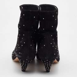 Valentino Black Suede Rockstud Ankle Boots Size 39.5