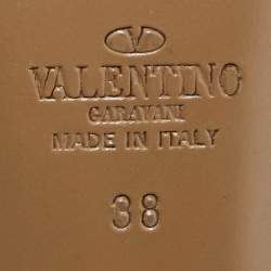 Pre Owned Valentino Burgundy Leather Rockstud Strappy Pointed Toe Pumps Size 38