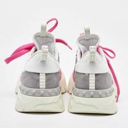 Valentino Multicolor Suede and Camouflage Canvas Rockrunner Low Top Sneakers Size 37