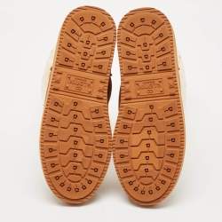 مملوكة مسبقًا Valentino Brown/Cream Suede and Wool Roman Stud Winter Boots Size 40