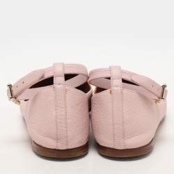 Valentino Beige Leather Ankle Strap Ballet Flats Size 36